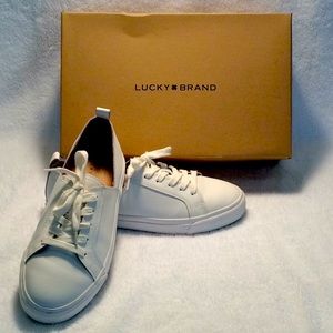 Lucky Brand Womens Dansbey white leather sneaker